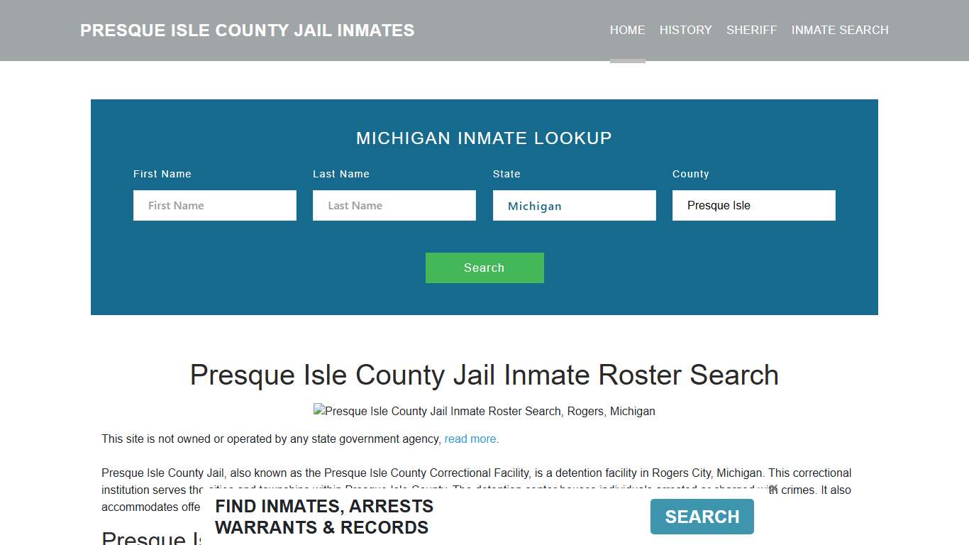 Presque Isle County Jail Inmate Roster Lookup, Rogers, MI